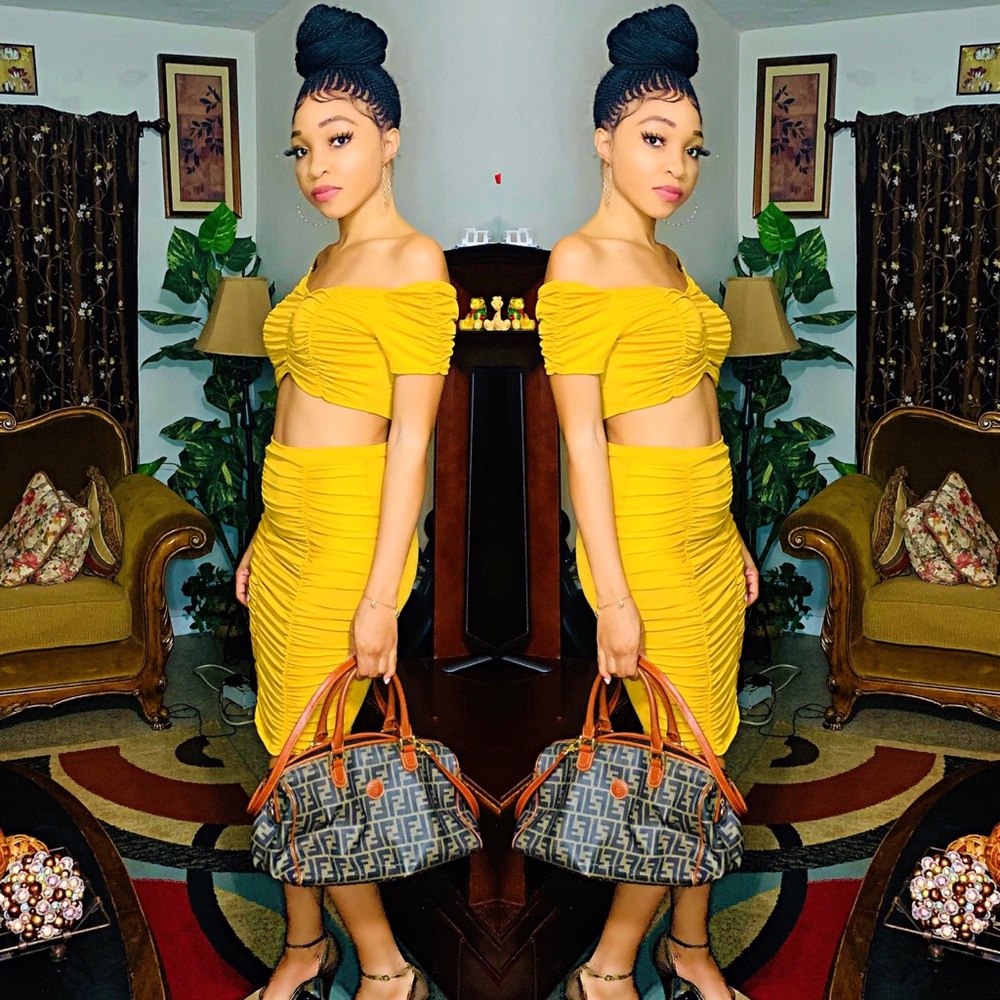 2 pieces cropped top outfit